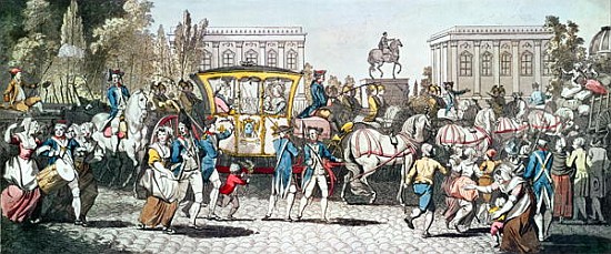 The Entry of Louis XVI (1754-93) into Paris, 6th October 1789 à École anglaise de peinture