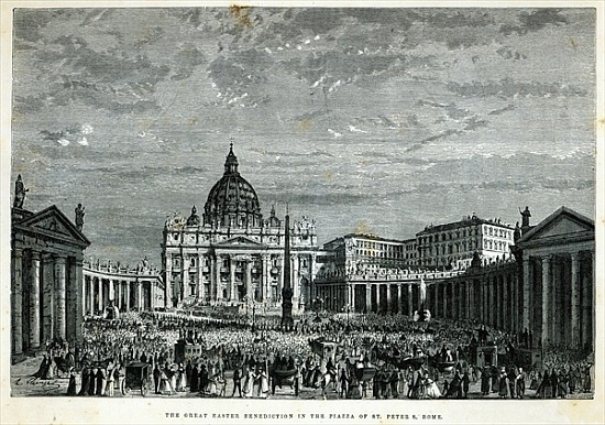 The Great Easter Benediction in the Piazza of St. Peter''s, Rome à École anglaise de peinture
