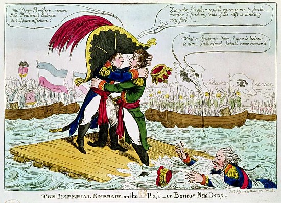 The Imperial Embrace or Boneys New Drop, published by Walker, London, July 1807 à École anglaise de peinture