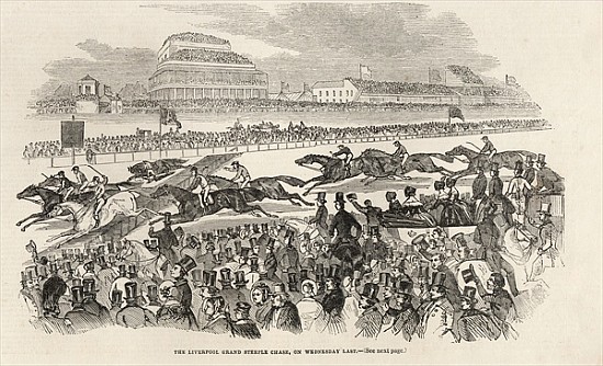 The Liverpool Grand Steeple Chase on Wednesday last, from ''The Illustrated London News'', 8th March à École anglaise de peinture