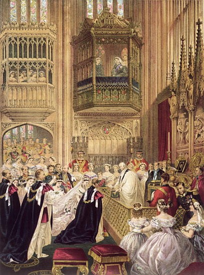 The Marriage of Edward VII (1841-1910) Prince of Wales to Princess Alexandra (1844-1925) of Denmark, à École anglaise de peinture