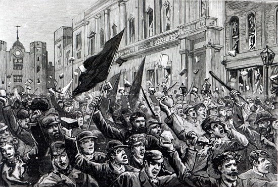 The Rioting in the West End of London, illustration from ''The Graphic'', February 13th 1886 à École anglaise de peinture