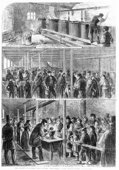 The Society of Friends'' Soup Kitchen, Ball Street, Lower Moseley Street, Manchester, 1862, from the à École anglaise de peinture