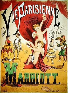 Cover of the score sheet for ''La Vie Parisienne Quadrille'' Charles Marriott; engraved by T.W. Lee