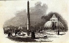 Place de la Concorde, Paris, from The Illustrated London News, 2nd August 1845