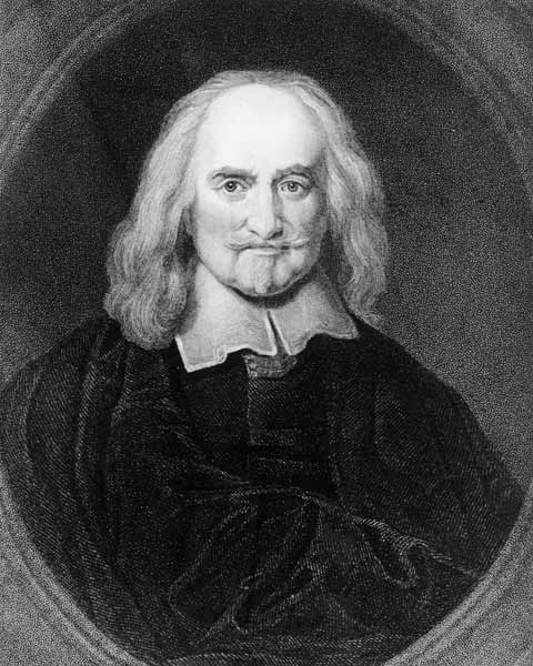 Thomas Hobbes (1588-1679) from ''Gallery of Portraits'', published in 1833 à École anglaise de peinture