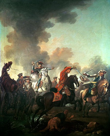 Thomas Brown at the Battle of Dettingen, 27th June 1743 à École anglaise de peinture