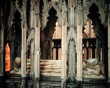 Tomb of Edward II (1284-1327) erected by Edward III à École anglaise de peinture