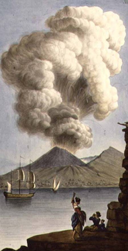 Vesuvius erupting, plate III from Sir William Hamilton's 'Campi Phlegraeiae' (supplement) à École anglaise de peinture