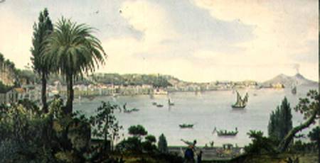View of the Bay of Naples and Vesuvius, plate III from Sir William Hamilton's 'Campi Phlegraeiae' (s à École anglaise de peinture