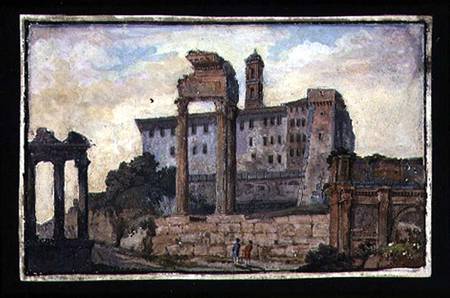 View of the Capitol and the Temples of Castor and Pollux, Rome à École anglaise de peinture