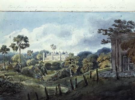 View from Captain Williams' Bungalow at Mongheer (Munger) à École anglaise de peinture