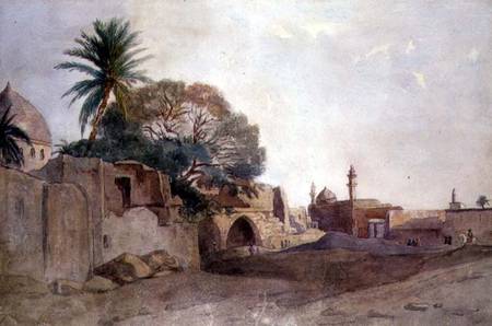View in the Middle East à École anglaise de peinture