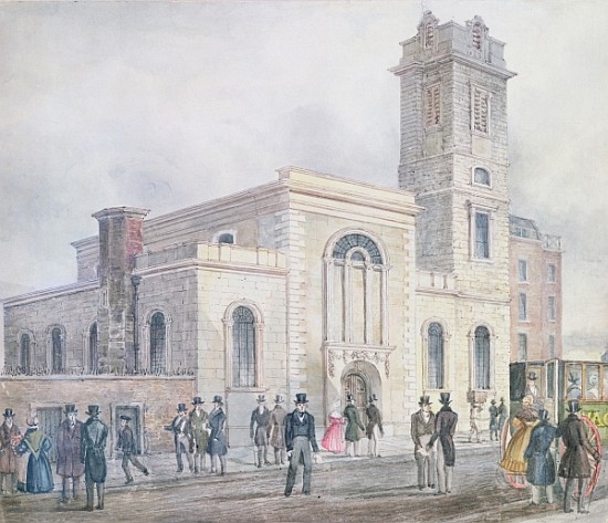 View of St. Bartholomew''s Church à École anglaise de peinture
