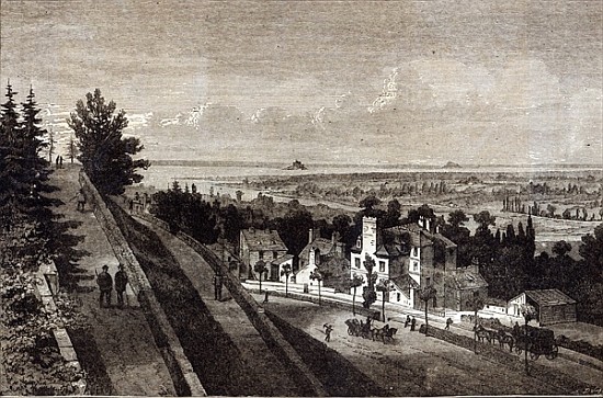 View of the Bay of Mount St. Michael, from Avranches, Normandy, from The Graphic à École anglaise de peinture