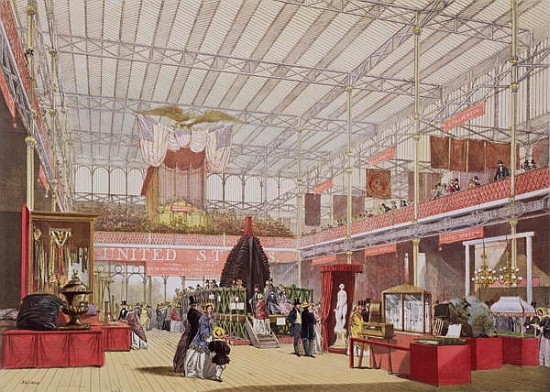 View of the United States section of the Great Exhibition of 1851, from ''Dickinson''s Comprehensive à École anglaise de peinture