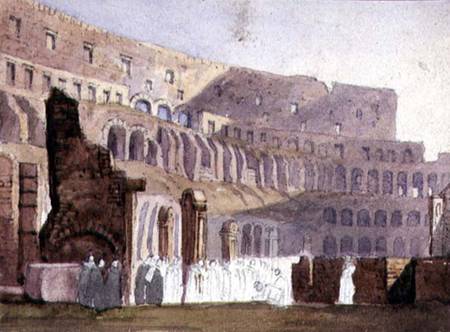 View of the Roman Colosseum à École anglaise de peinture