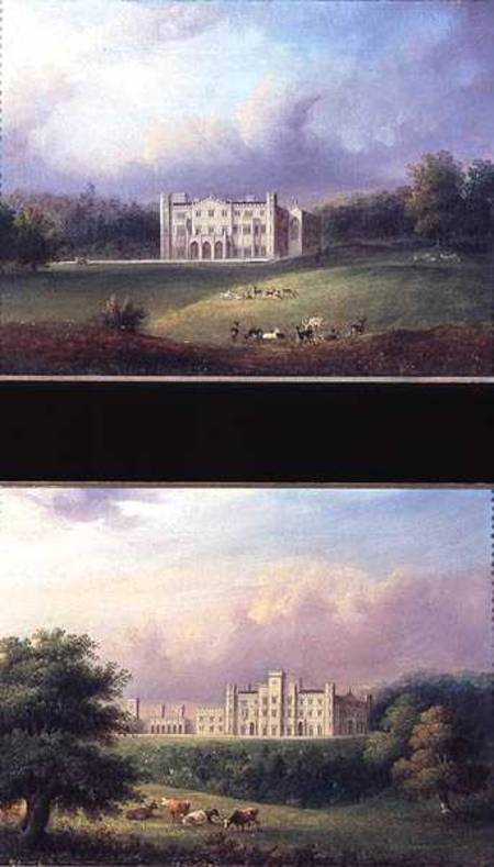 Two Views of Apley Priory à École anglaise de peinture