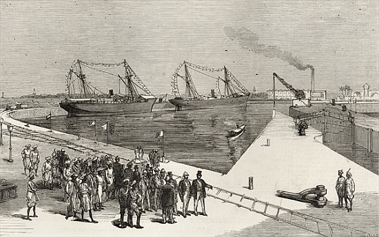 Visit of the Viceroy of India to the Sassoon Dock at Bombay, from ''The Illustrated London News'', 2 à École anglaise de peinture