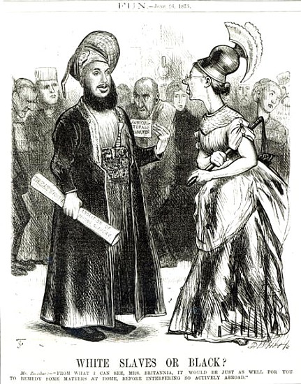 White Slaves or Black'', caricature from ''Fun'' magazine June 26th 1875 à École anglaise de peinture