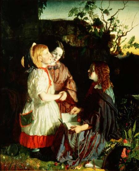 Three Young Girls in a Landscape à École anglaise de peinture