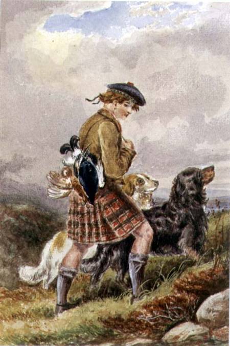 Young Scottish Gamekeeper with Dead Game à École anglaise de peinture