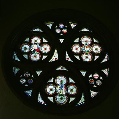 Rose Window (stained glass) à Ecole anglaise, (14ème siècle)
