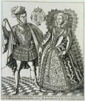 Portrait of Mary, Queen of Scots (1542-87) and Henry Stewart, Lord Darnley (1545-67) from the 'Book à Ecole anglaise, (17ème siècle)