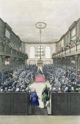 A View of the House of Commons, engraved by B. Cole (fl.1748-75) (engraving) à Ecole anglaise, (18ème siècle)