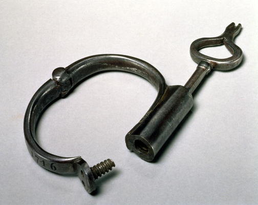A Slave Ownership Bracelet and Key, Layton, 1746 (steel) à Ecole anglaise, (18ème siècle)