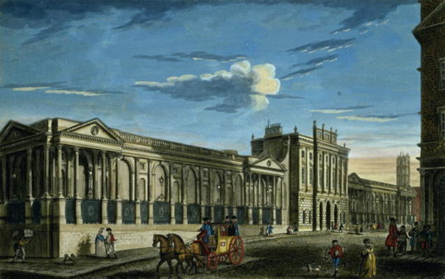 A View of the Bank of England, Threadneedle Street, London, printed for Bowles and Carver, pub. 1797 à Ecole anglaise, (18ème siècle)