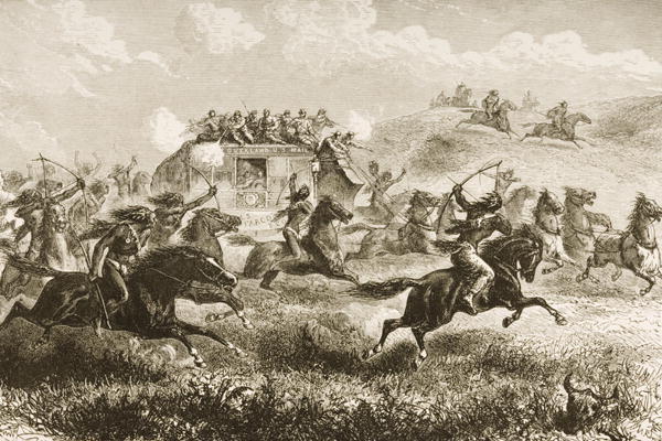 Carrying United States Mail Across the Sierra Nevada in 1860, from 'American Pictures', published by à Ecole anglaise, (19ème siècle)