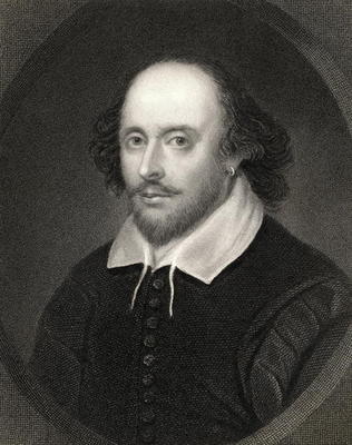William Shakespeare (1564-1616) from 'The Gallery of Portraits', published 1833 (engraving) à Ecole anglaise, (19ème siècle)