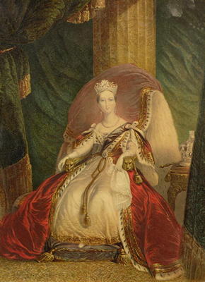 Portrait of Queen Victoria (1819-1901) (colour litho) à Ecole anglaise, (19ème siècle)