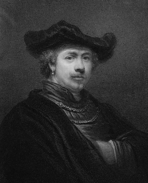 Rembrandt Harmensz van Rijn de 'La Galerie des portraits' à Ecole anglaise, (19ème siècle)