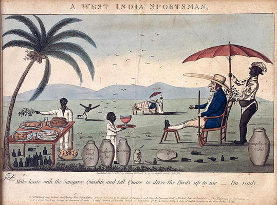 A West India Sportsman, published by William Holland, 1807 (etching, engraving and aquatint) à Ecole anglaise, (19ème siècle)