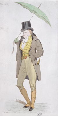 An English dandy, c.1802 (colour litho) à Ecole anglaise, (19ème siècle)