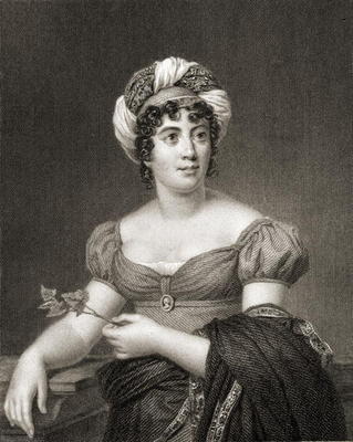 Anne Louise-Germaine Necker (1766-1817) from 'The Gallery of Portraits', published 1833 (engraving) à Ecole anglaise, (19ème siècle)