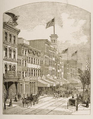 Arch Street, Philadelphia, in c.1870, from 'American Pictures' published by the Religious Tract Soci à Ecole anglaise, (19ème siècle)