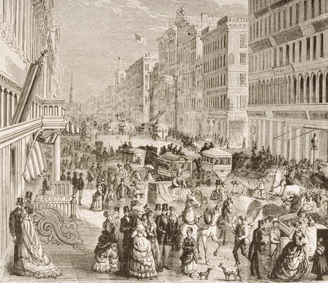 Broadway, New York City, c.1870, from 'American Pictures', published by The Religious Tract Society, à Ecole anglaise, (19ème siècle)