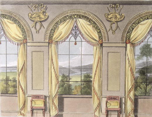 Dining room, plate 88 from Ackermann's Repository of Arts, published 1816 (colour litho) à Ecole anglaise, (19ème siècle)
