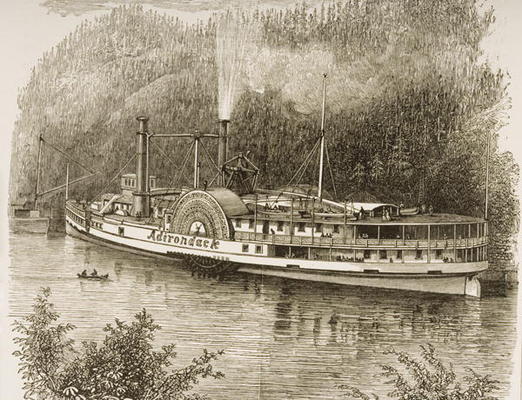 Excursion steamer on the Hudson River, in c.1870, from 'American Pictures' published by the Religiou à Ecole anglaise, (19ème siècle)