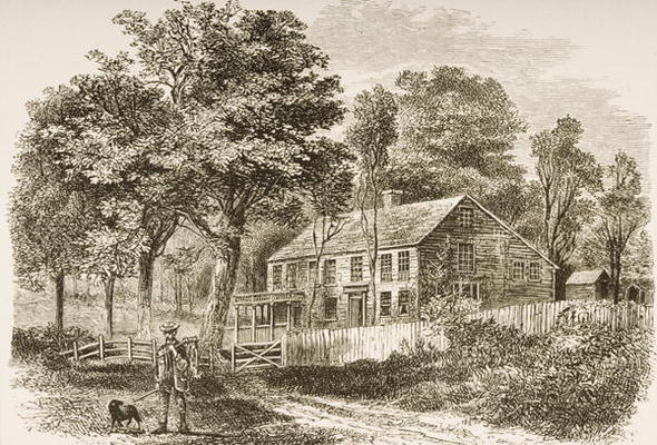 Home of the historian, William H. Prescott, Pepperill, near Boston, in c.1870, from 'American Pictur à Ecole anglaise, (19ème siècle)