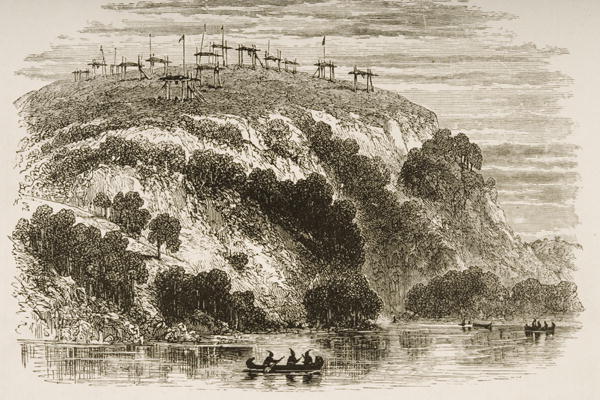 Indian Burial Ground on the Great Plains between St. Louis and Denver, from 'American Pictures', pub à Ecole anglaise, (19ème siècle)