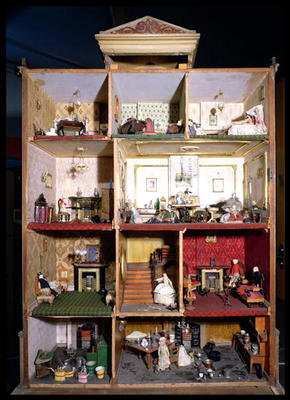 Interior of doll's town house, 1840 (mixed media) à Ecole anglaise, (19ème siècle)