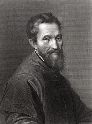 Michelangelo Buonarroti (1475-1564) (engraving) à Ecole anglaise, (19ème siècle)