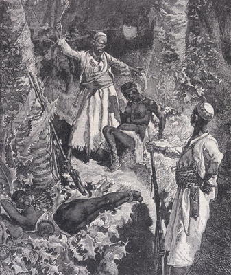 Murdering Slaves That Become Exhausted, from 'Heroes of the Dark Continent', c.1880 (engraving) à Ecole anglaise, (19ème siècle)