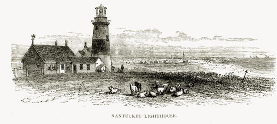 Nantucket Lighthouse, Massachusetts, c.1870, from 'American Pictures', published by The Religious Tr à Ecole anglaise, (19ème siècle)