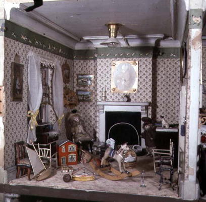 Nursery with toys from 'Miss Miles' House', 1890 (mixed media) à Ecole anglaise, (19ème siècle)