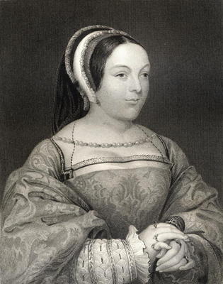 Portrait of Margaret Tudor (1489-1541) Queen of Scotland, from 'Lodge's British Portraits', 1823 (en à Ecole anglaise, (19ème siècle)